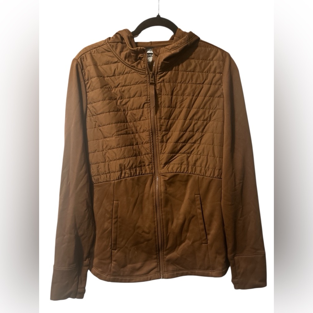 AVIA Brown Hooded Jacket Mens Size Large (1044)